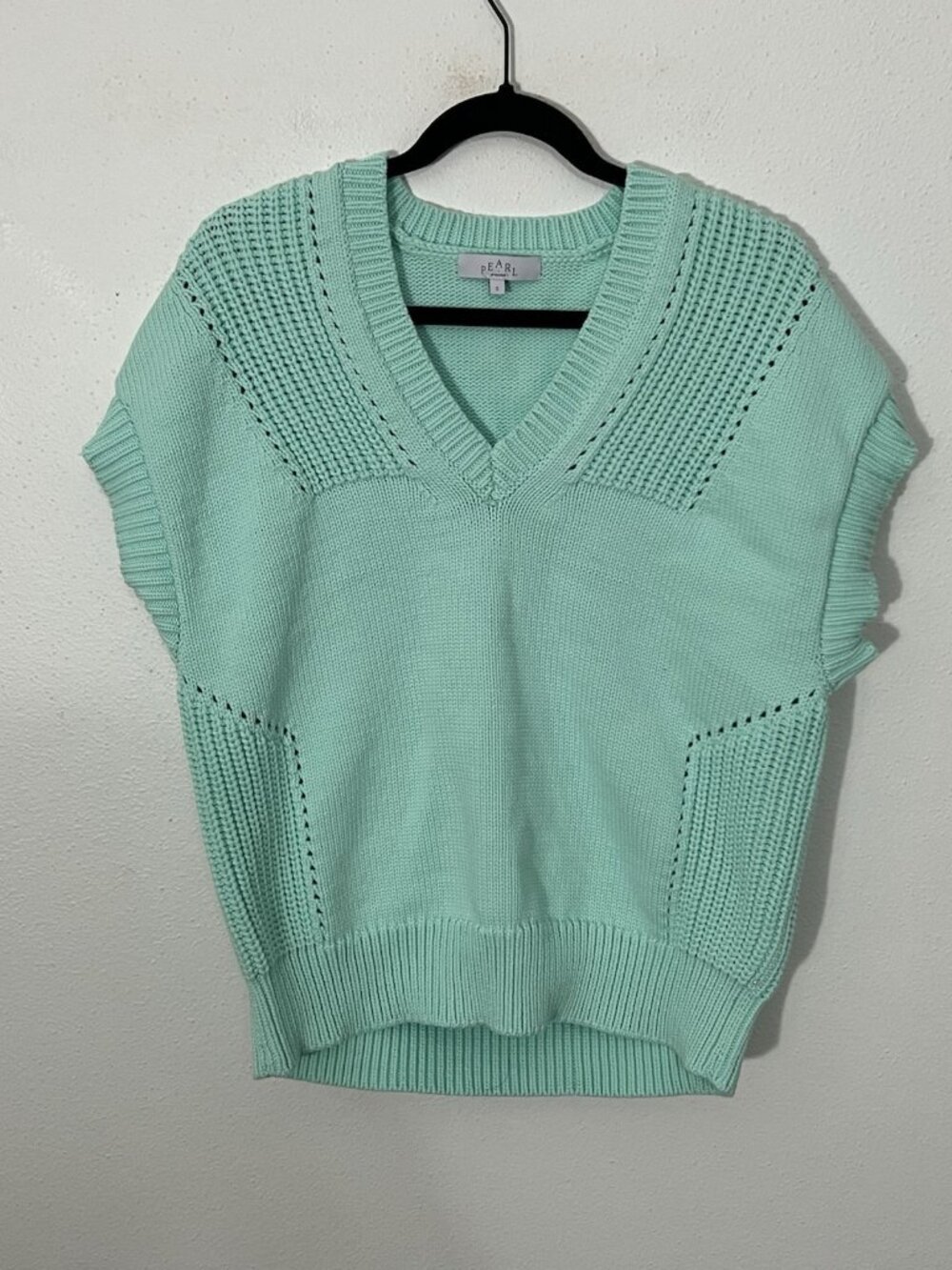 Pearl By Lela Rose Mint Green Sweatervest Size Small